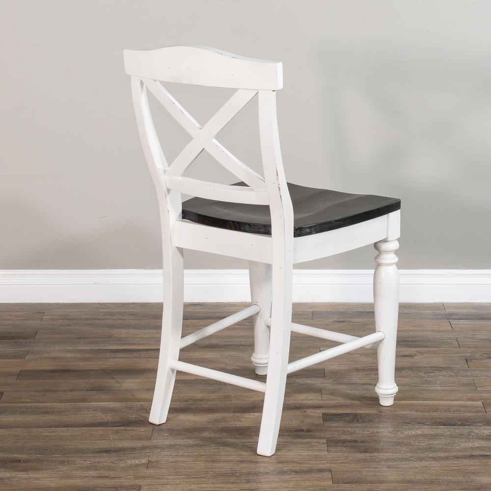 Sunny Designs Counter Carriage House Crossback Barstool, Wood Seat. Picture 5