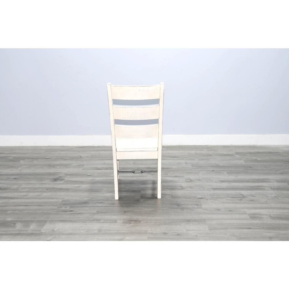 Sunny Designs White Sand Ladderback Chair with Turnbuckle, Wood Seat. Picture 2