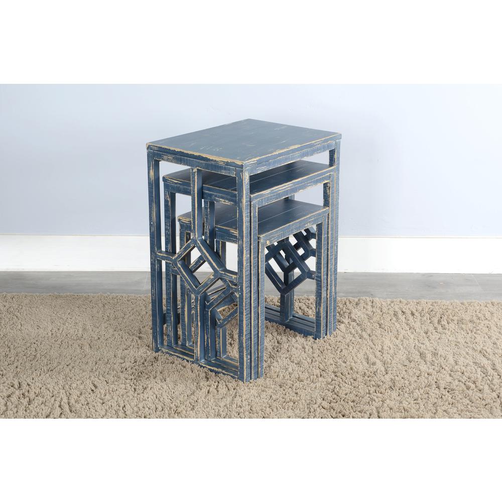 Sunny Designs Ocean Blue Nesting Table. Picture 2