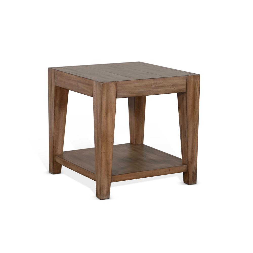Sunny Designs Doe Valley 24" Mid-Century Wood End Table in Taupe Brown. Picture 1