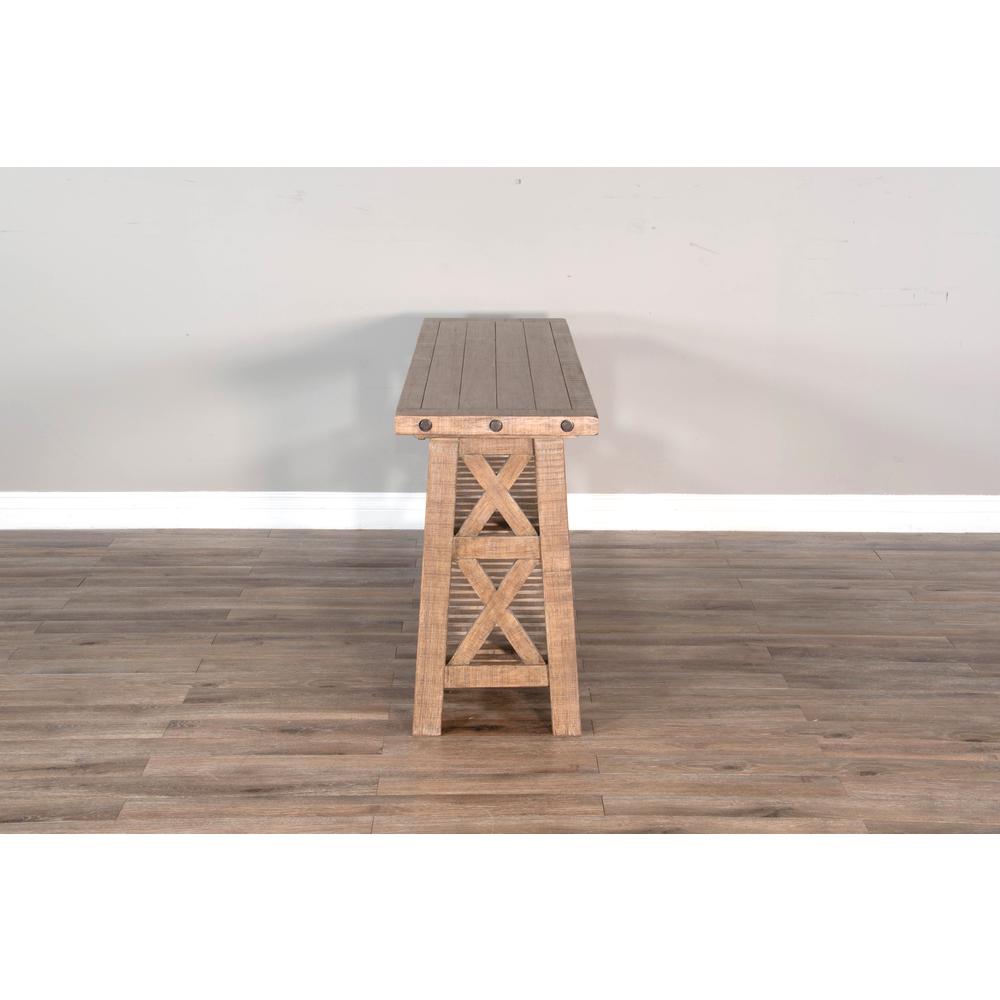 Sunny Designs Vivian 60" Farmhouse Mahogany Wood Sofa Table in Light Brown. Picture 5
