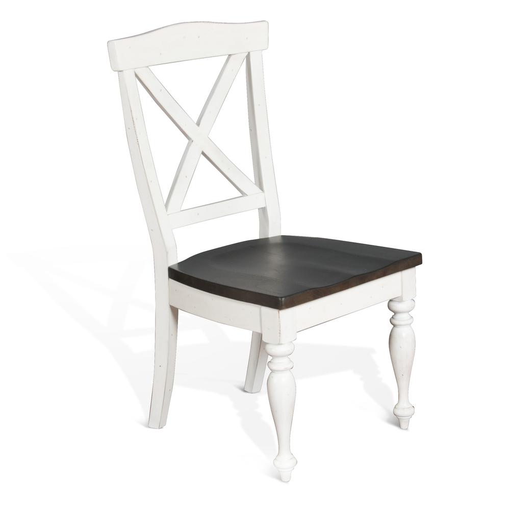 Sunny Designs Wood Carriage House X-Back Dining Chair. Picture 1