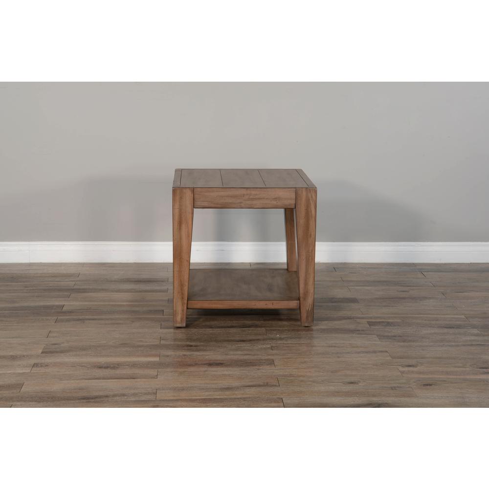 Sunny Designs Doe Valley 24" Mid-Century Wood End Table in Taupe Brown. Picture 3