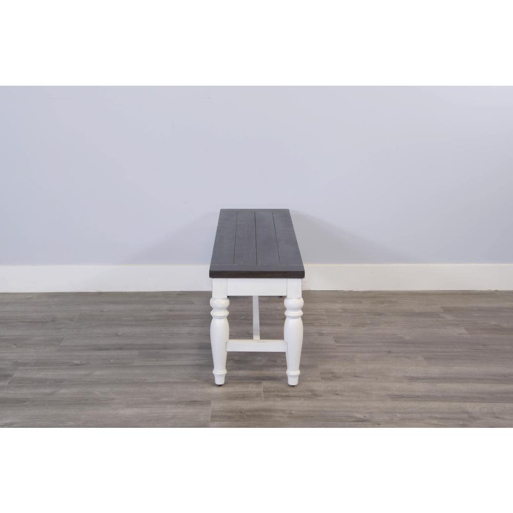 Sunny Designs White Bench with Wood Seat. Picture 4