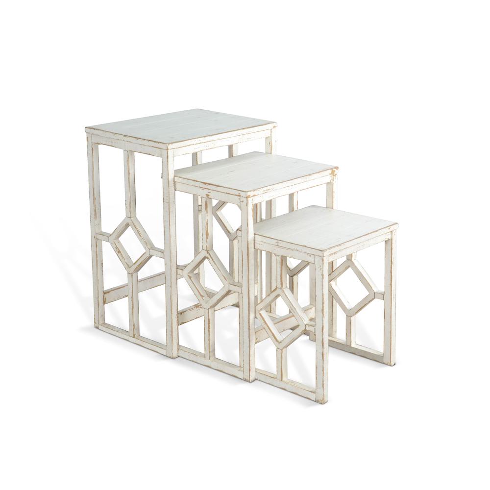 Sunny Designs White Sand Nesting Table. Picture 1