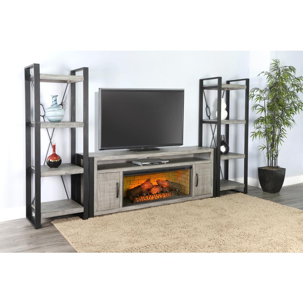 Sunny Designs 126" Media Wall with Electric Fireplace. Picture 1