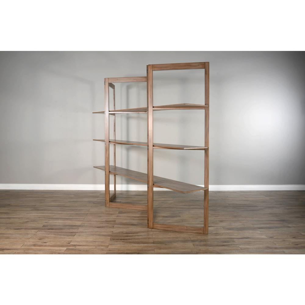 Sunny Designs Doe Valley 80" Wood Room Divider/Bookcase in Taupe Brown. Picture 2