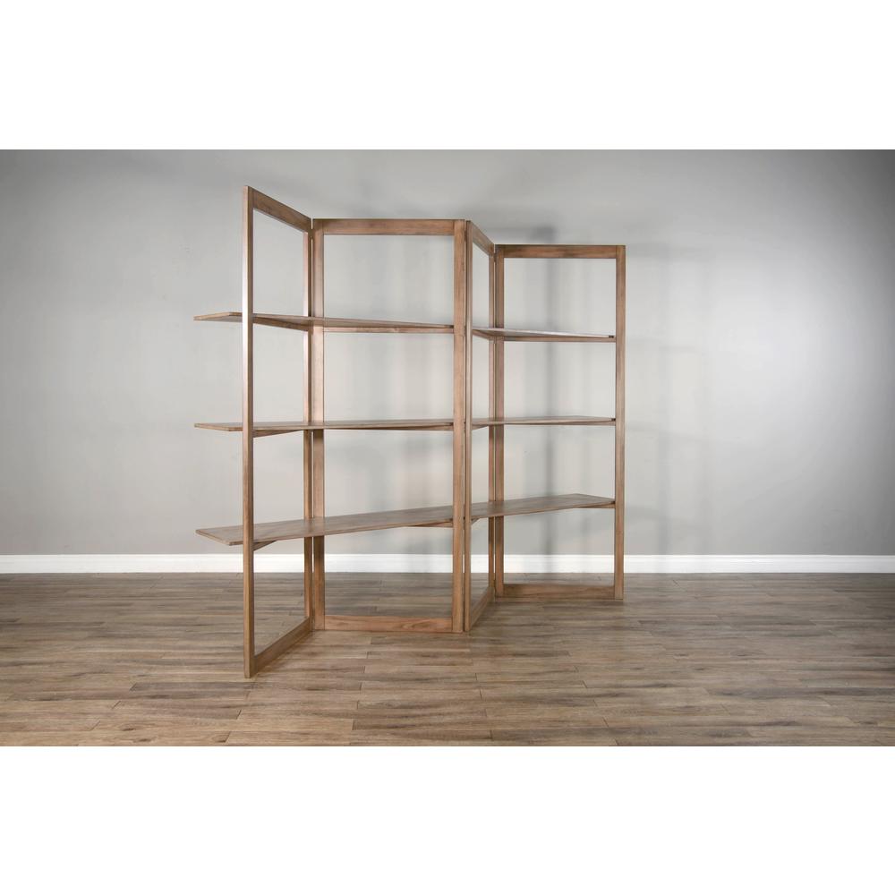 Sunny Designs Doe Valley 80" Wood Room Divider/Bookcase in Taupe Brown. Picture 3