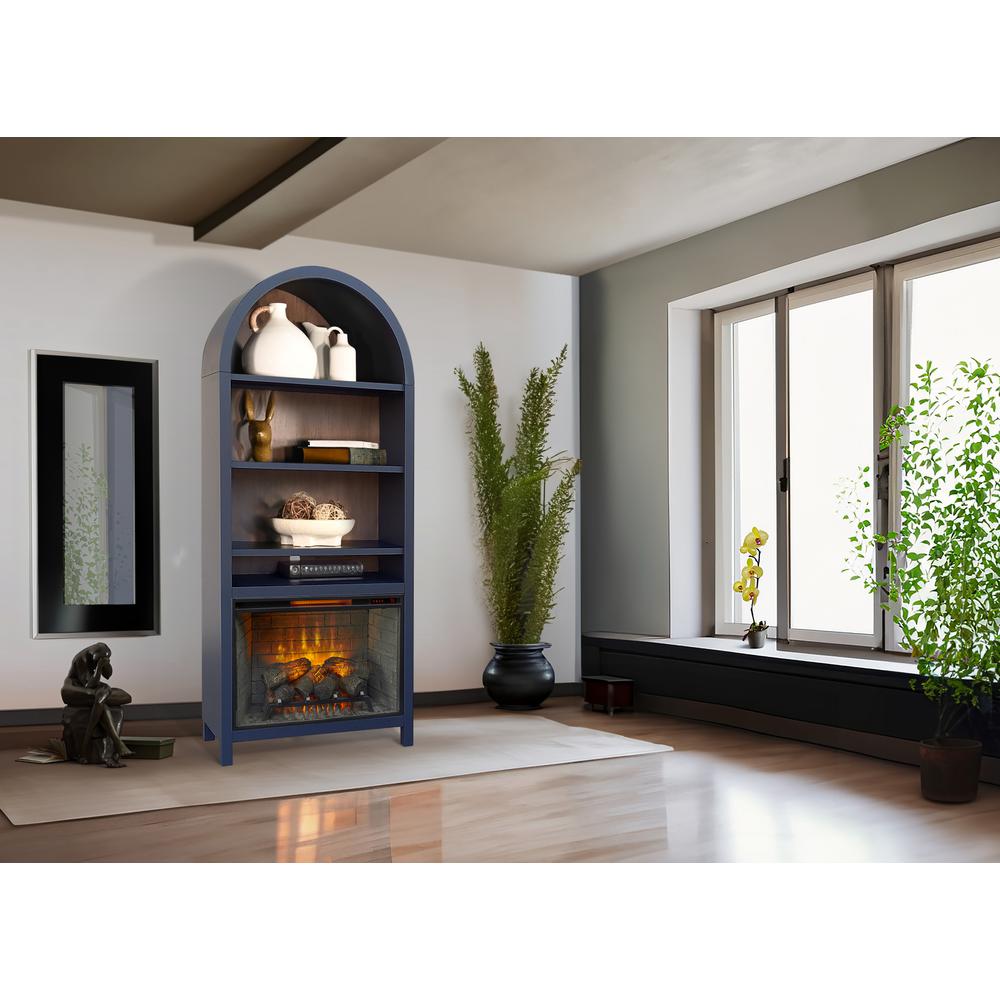 Sunny Designs 37" Arch Bookcase with Electric Fireplace. Picture 3