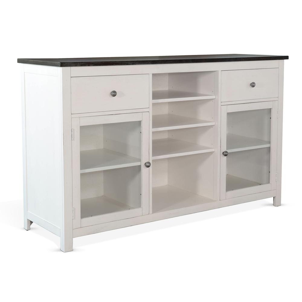 Sunny Designs Wood White Buffet with Drawers. Picture 1