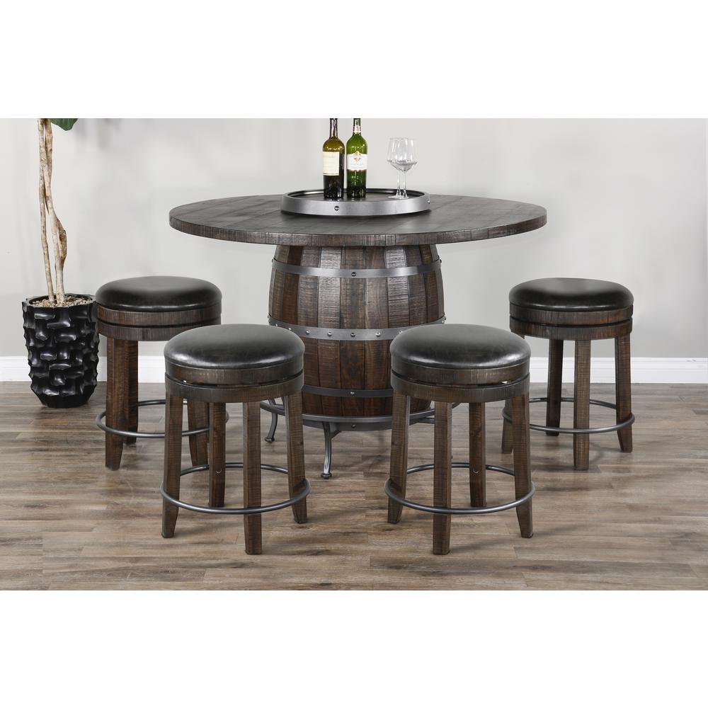 Sunny Designs Round Pub Table with Wine Barrel Base. Picture 6
