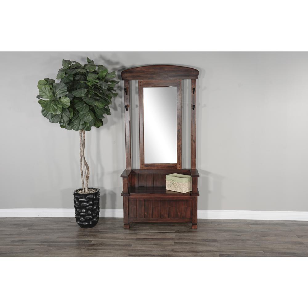 Sunny Designs 78" 4-hook Farmhouse Wood Hall Tree. Picture 4