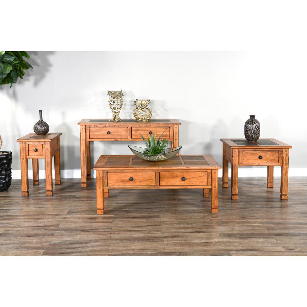Sunny Designs Sedona 49" Transitional Wood Coffee Table in Rustic Oak. Picture 2