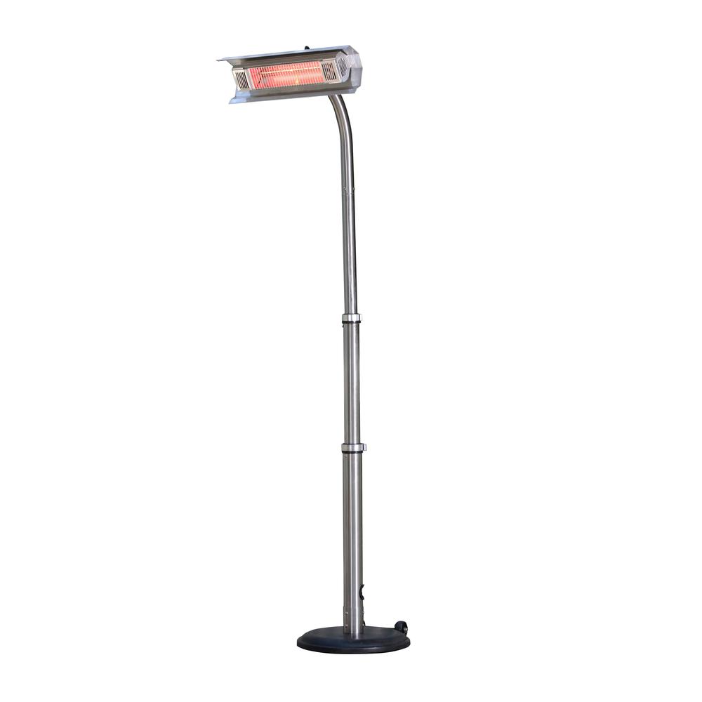 Stainless Steel Telescoping Offset Pole Mounted Infrared Patio Heater. Picture 1
