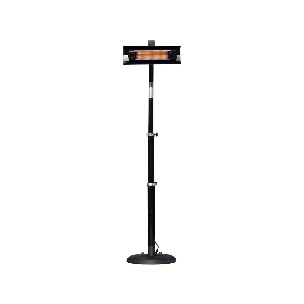 Black Powder Coated Steel Telescoping Offset Pole Mounted Infrared Patio Heater. Picture 3