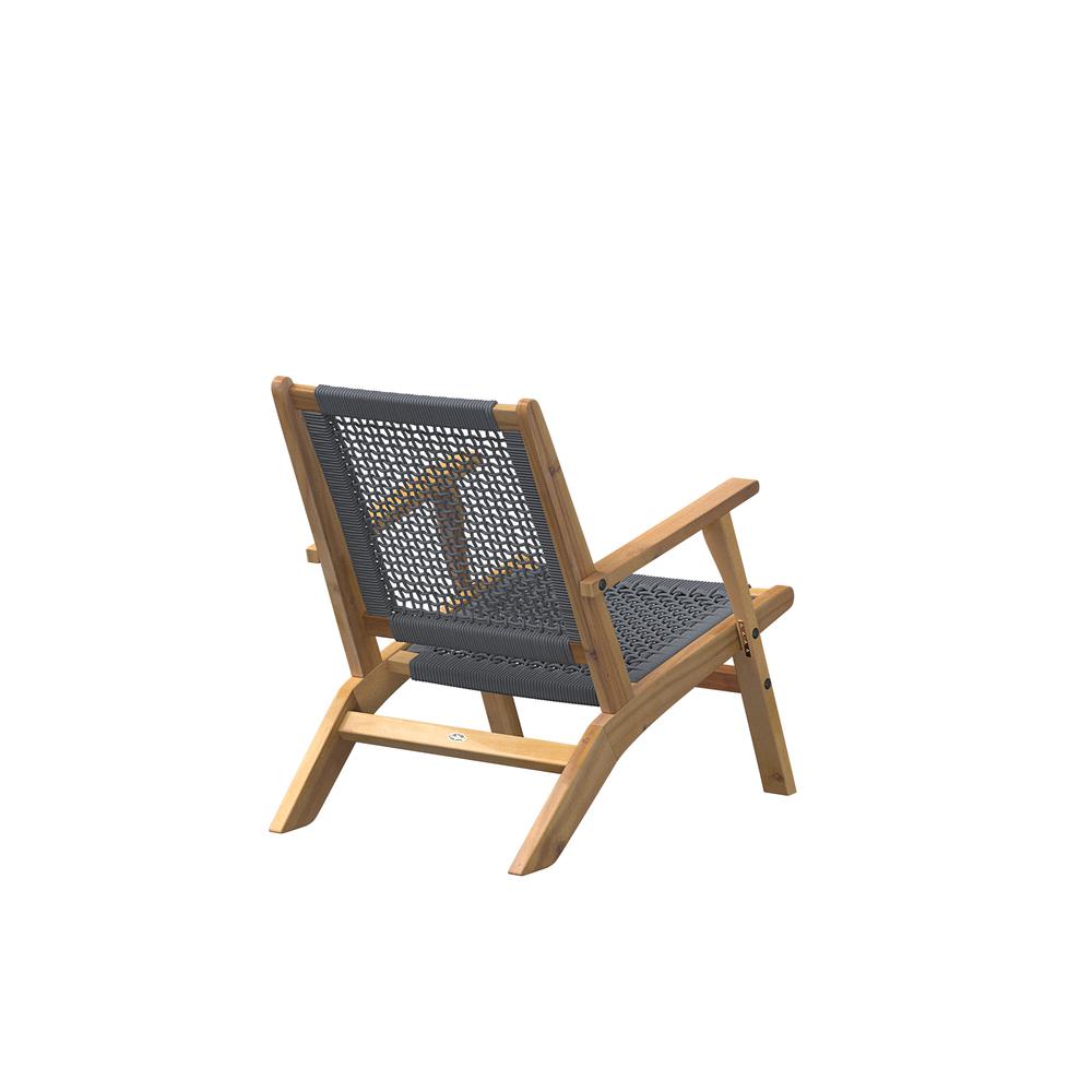 Vega Natural Stain Outdoor Chair in Gray Cording. Picture 4