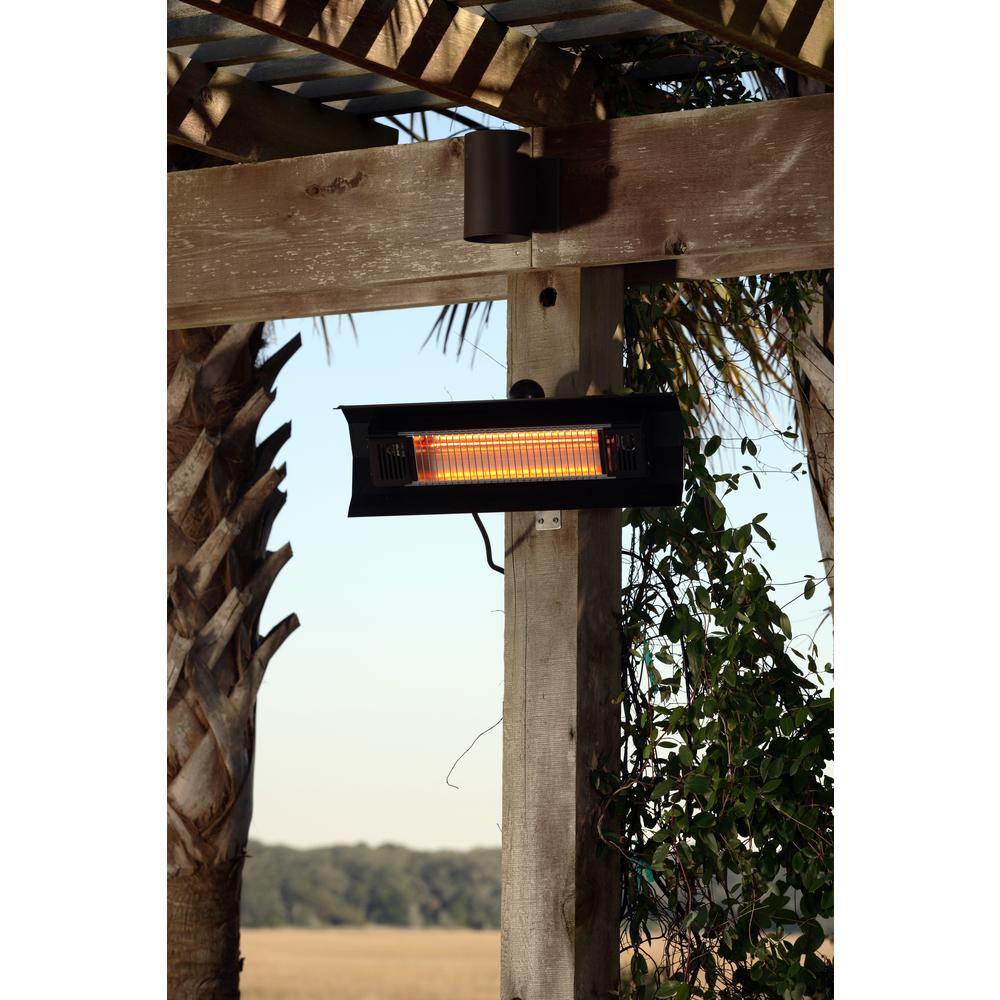 Black Steel Wall Mounted Infrared Patio Heater. Picture 8