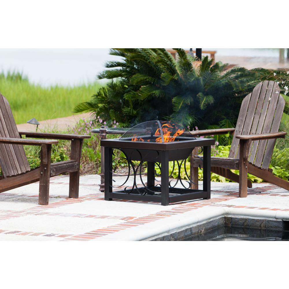 Hammer Tone Bronze Finish Cocktail Table Fire Pit. Picture 10