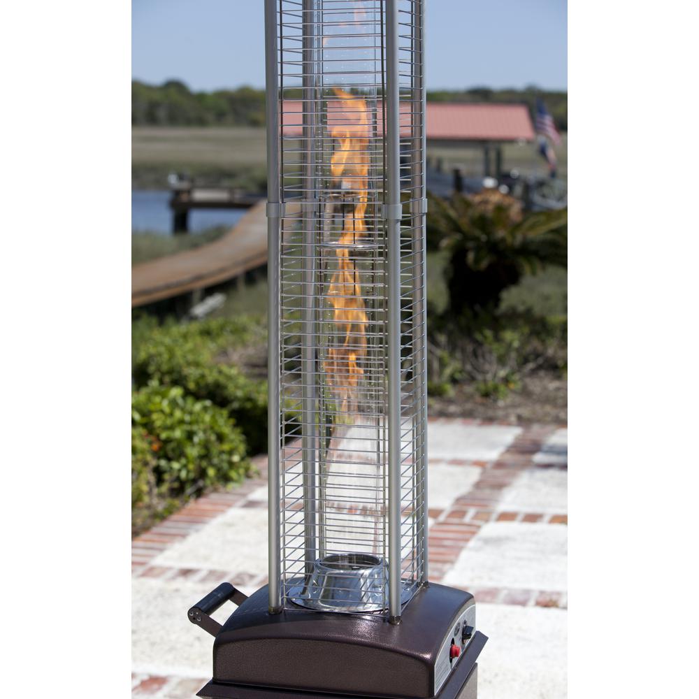 Hammered Bronze Finish Square Flame Patio Heater. Picture 1