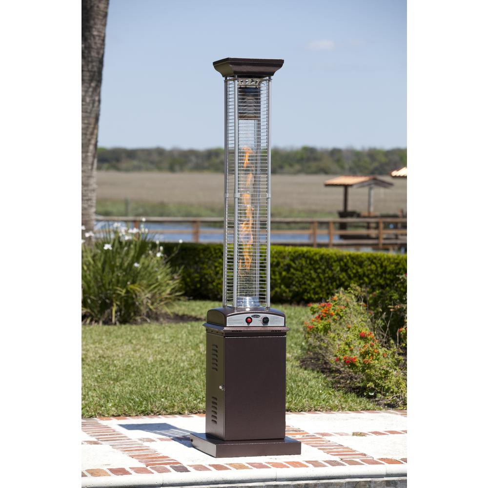 Hammered Bronze Finish Square Flame Patio Heater. Picture 2