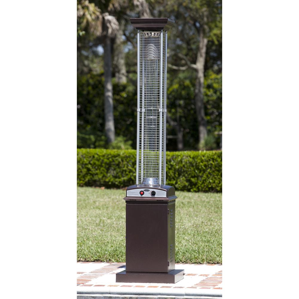Hammered Bronze Finish Square Flame Patio Heater. Picture 12