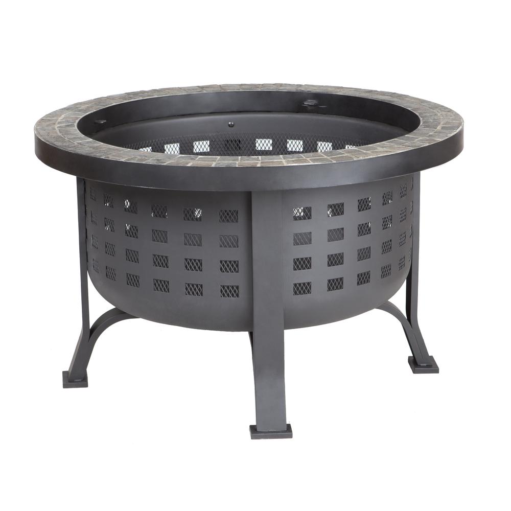 Alpina Round Slate Top Fire Pit. Picture 1
