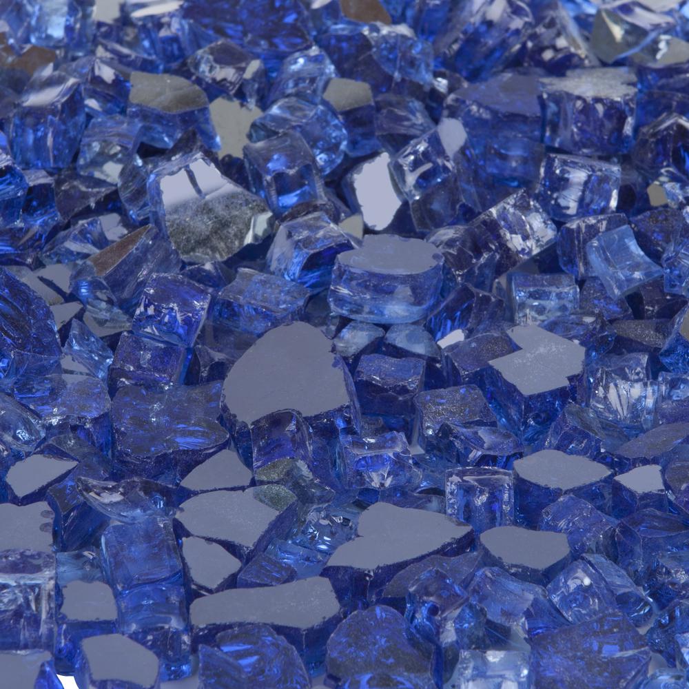 Sapphire Blue Reflective Fire Glass. Picture 1