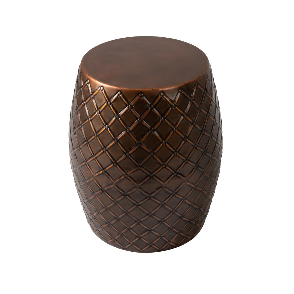 Braga Metal Stool-Table-Container In Copper Finish. Picture 2