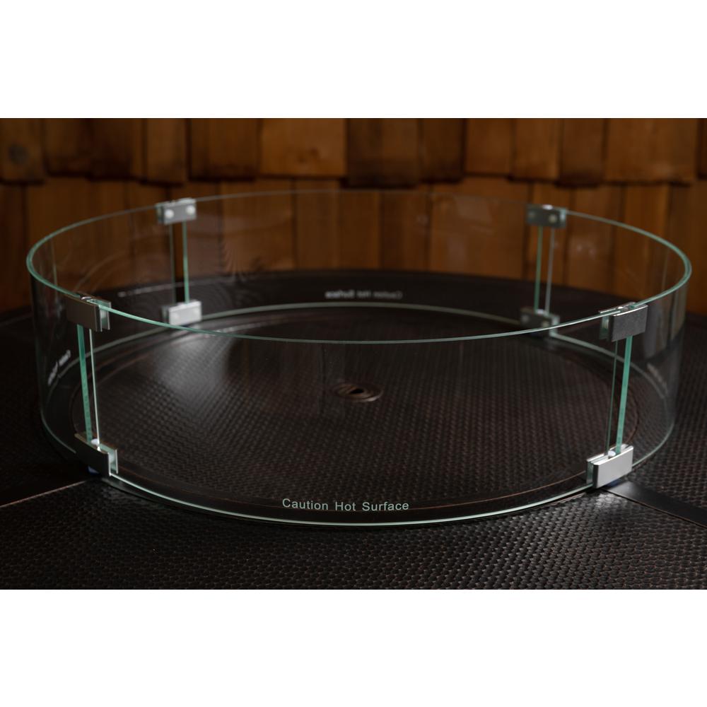 Tempered Glass Wind Guard For Round Fire Pits. Picture 6