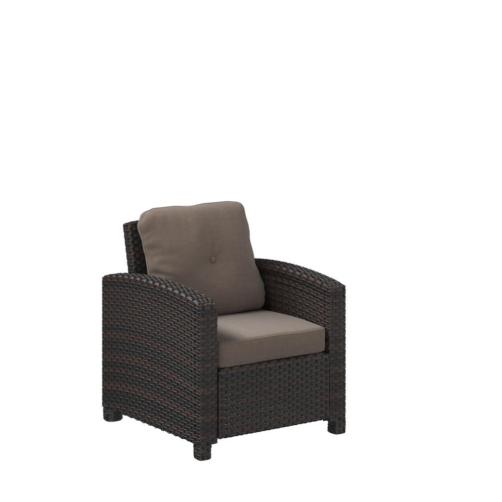 Miles Club Chair In Mocha Wicker. Picture 2