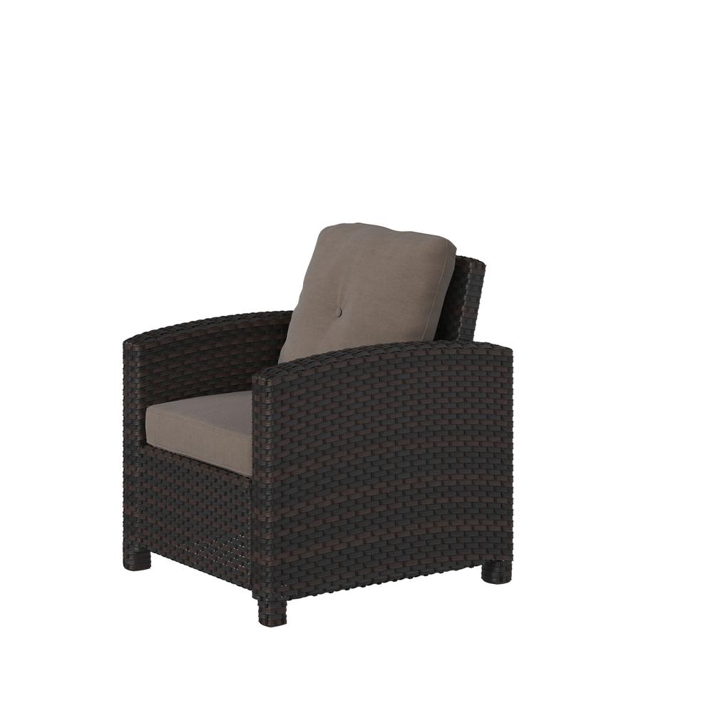 Miles Club Chair In Mocha Wicker. Picture 3