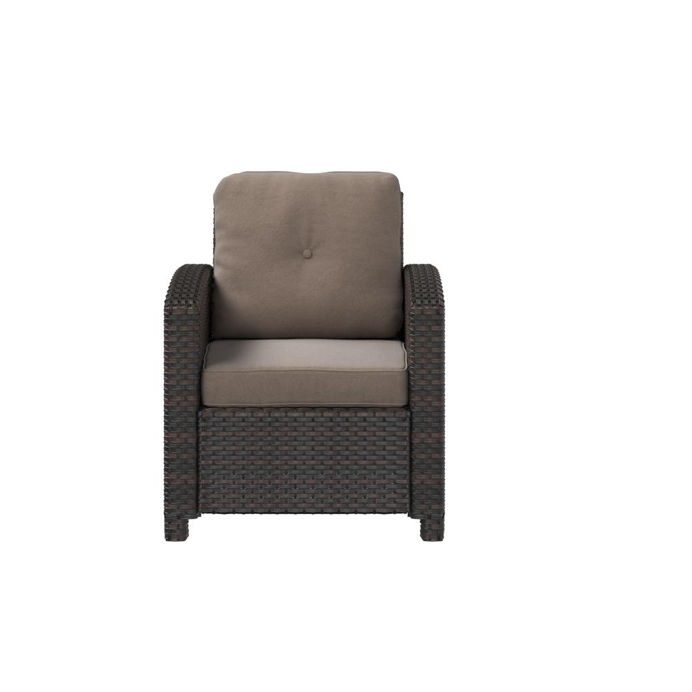 Miles Club Chair In Mocha Wicker. Picture 4