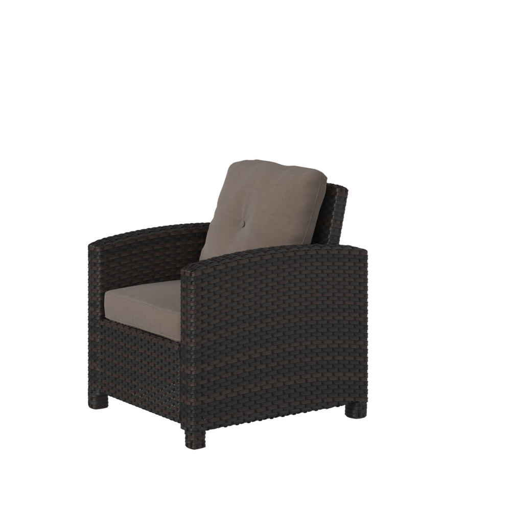 Miles Club Chair In Mocha Wicker. Picture 5