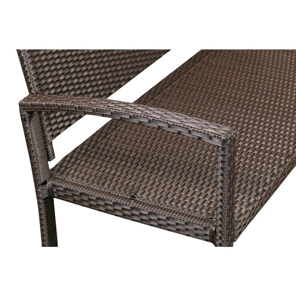Miles Patio Bench In Mocha Wicker. Picture 5
