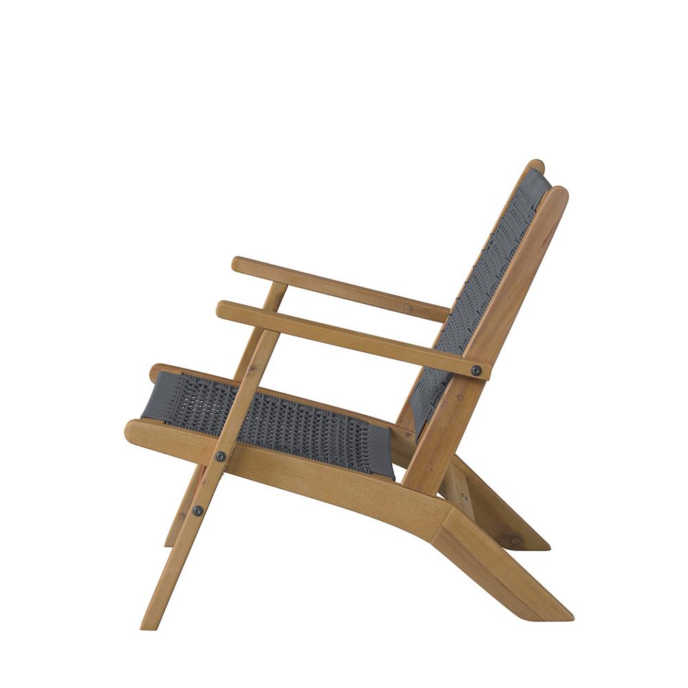 Vega Natural Stain Outdoor Chair in Navy Blue Cording. Picture 7