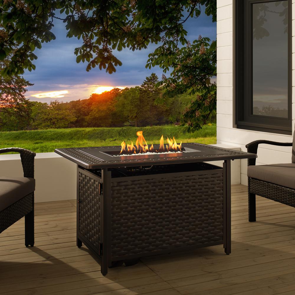 Albany Aluminum Rectangular LPG/NG Fire Pit. Picture 10
