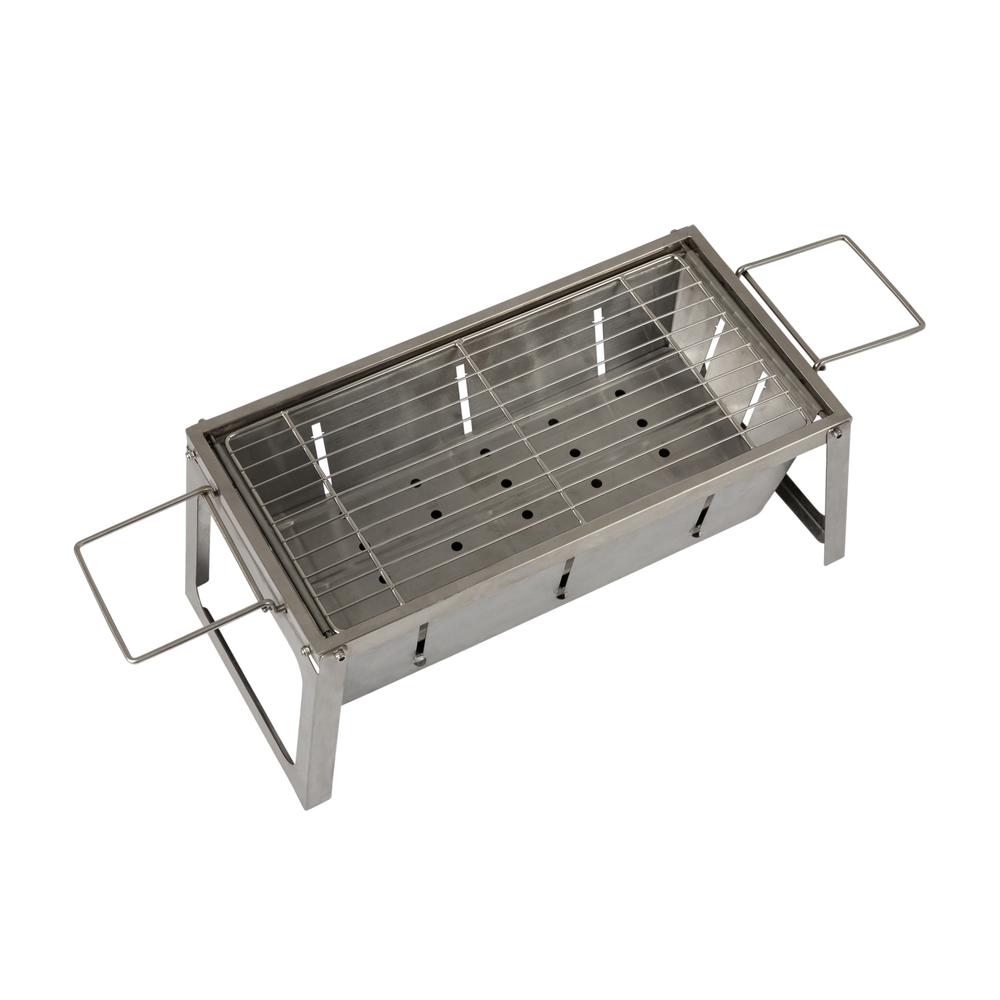 Stainless Steel Foldaway Charcoal Grill. Picture 1