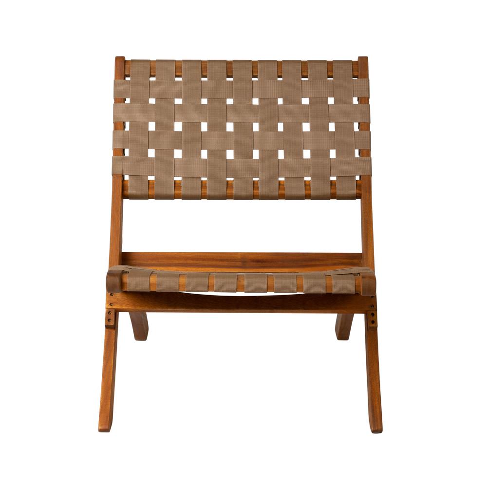 Sava Indoor-Outdoor Folding Chair in Brown Webbing. Picture 2
