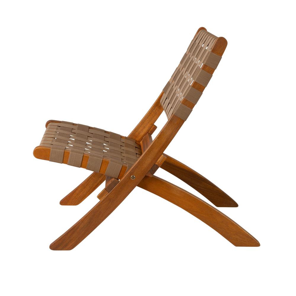 Sava Indoor-Outdoor Folding Chair in Brown Webbing. Picture 6