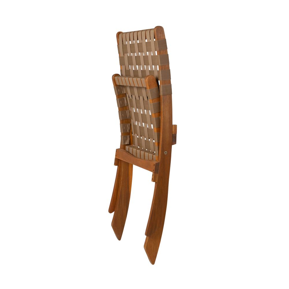 Sava Indoor-Outdoor Folding Chair in Brown Webbing. Picture 9