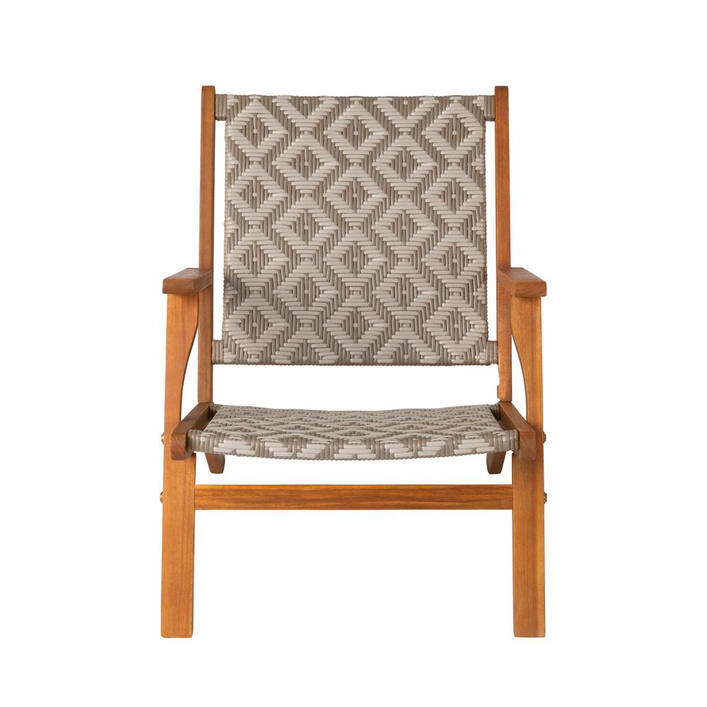 Vega Natural Stain Outdoor Chair in Diamond-Weave Wicker. Picture 5