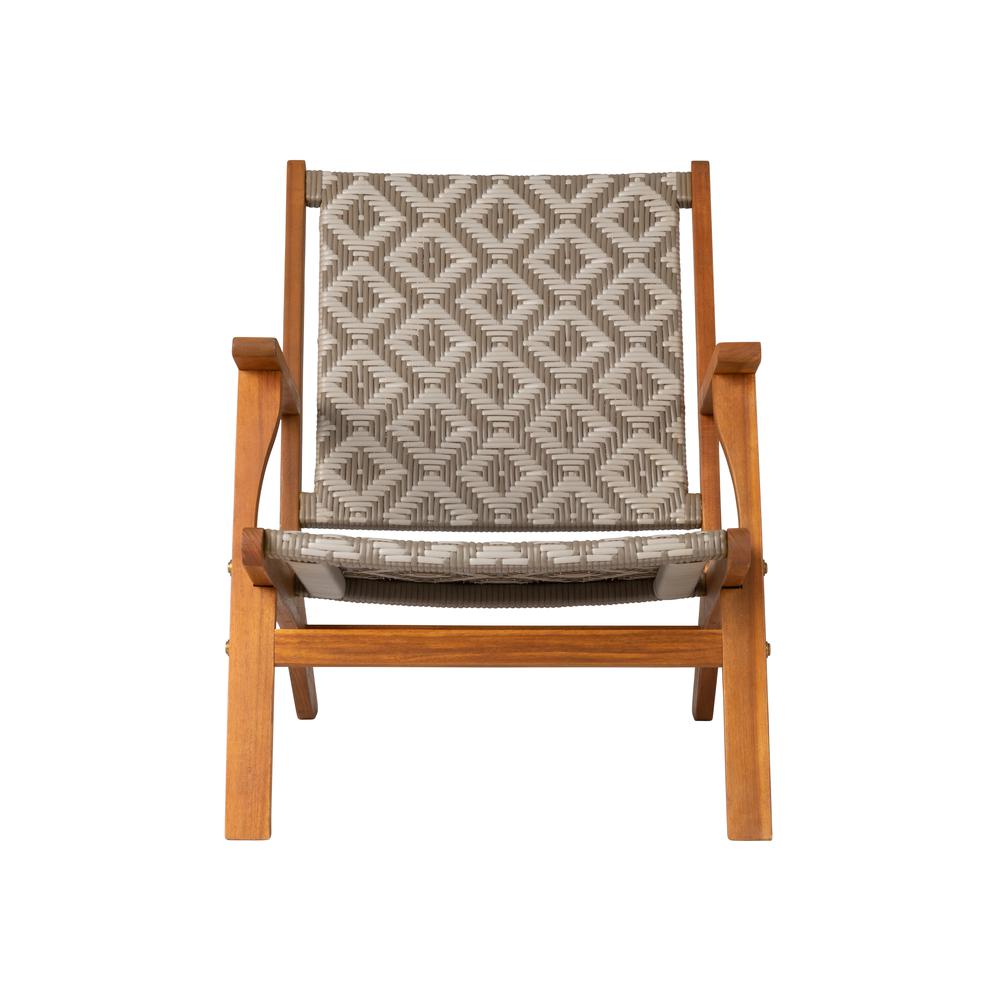 Vega Natural Stain Outdoor Chair in Diamond-Weave Wicker. Picture 6