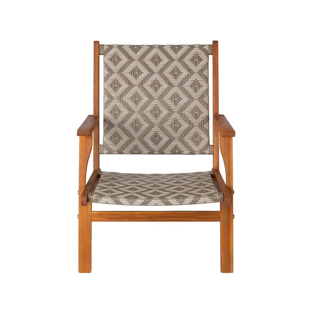 Vega Natural Stain Outdoor Chair in Diamond-Weave Wicker. Picture 7