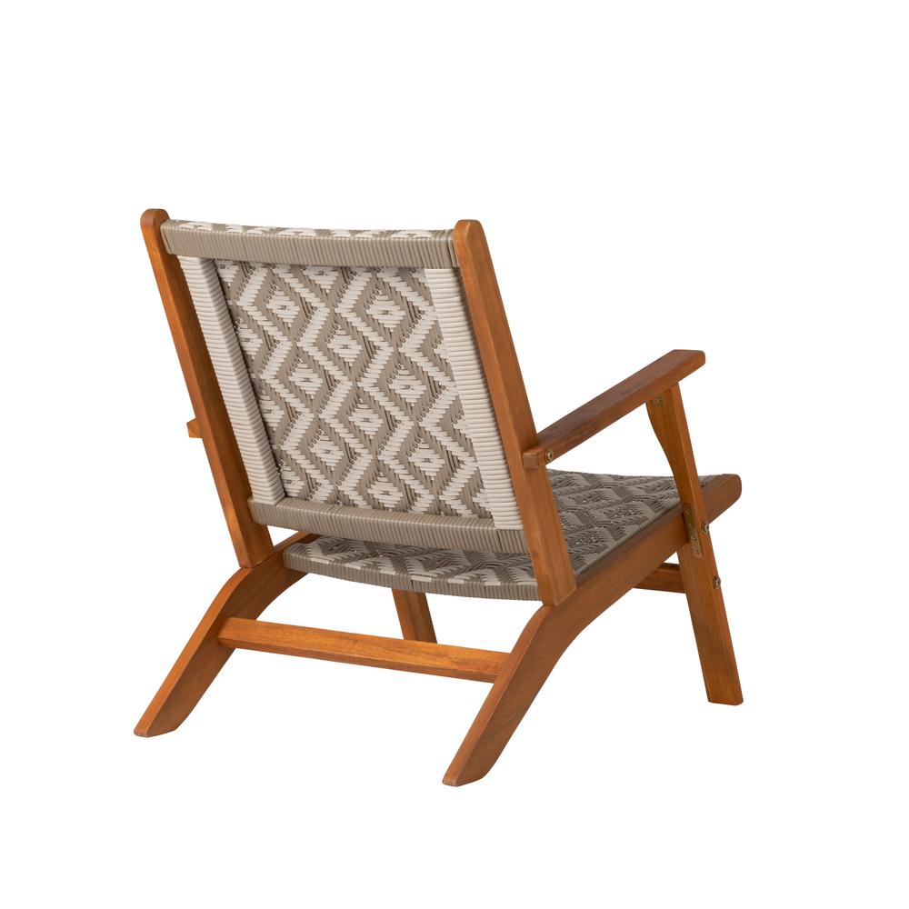 Vega Natural Stain Outdoor Chair in Diamond-Weave Wicker. Picture 11