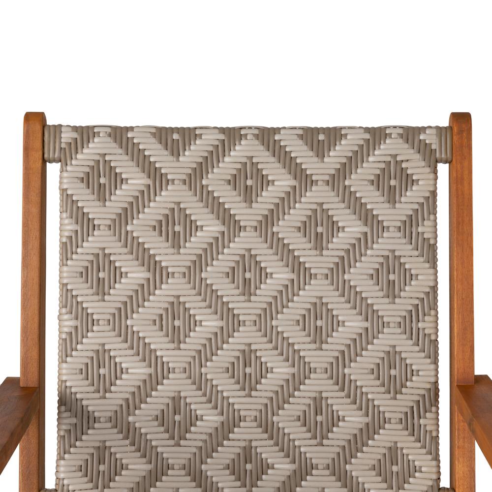 Vega Natural Stain Outdoor Chair in Diamond-Weave Wicker. Picture 13