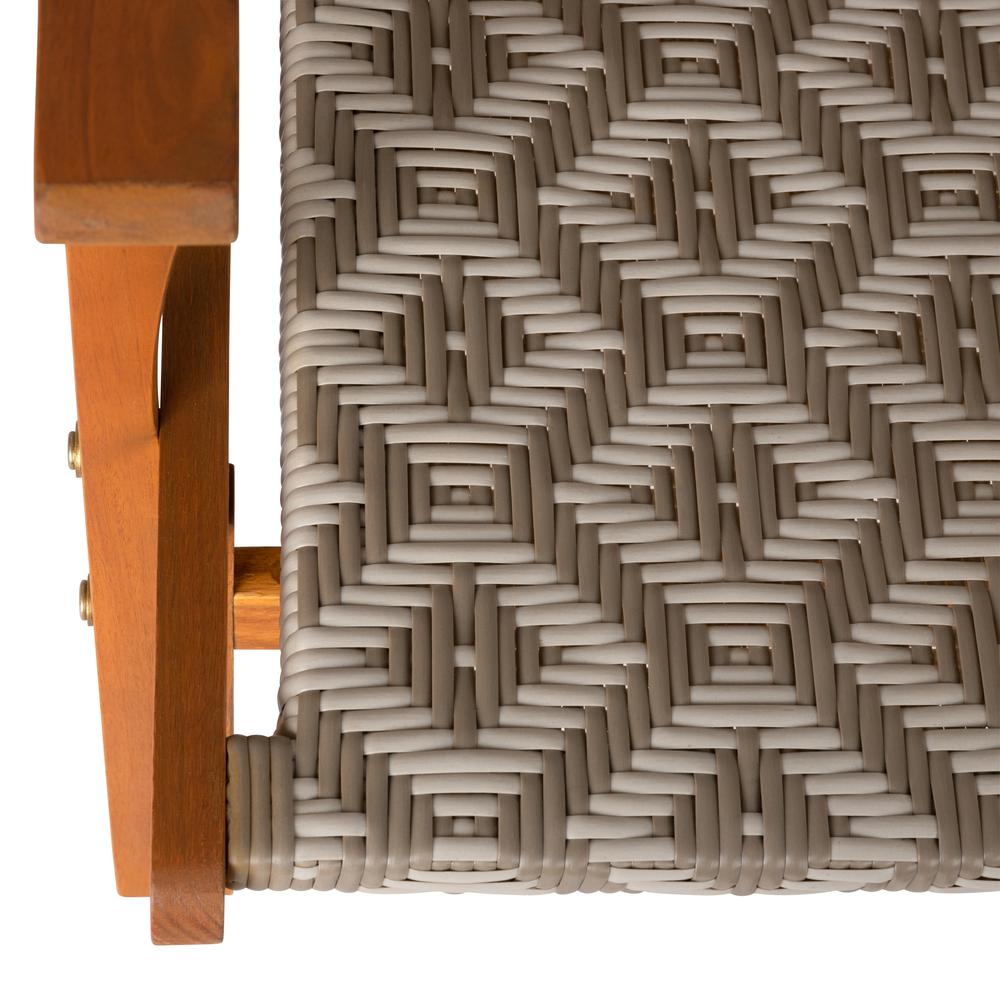 Vega Natural Stain Outdoor Chair in Diamond-Weave Wicker. Picture 8