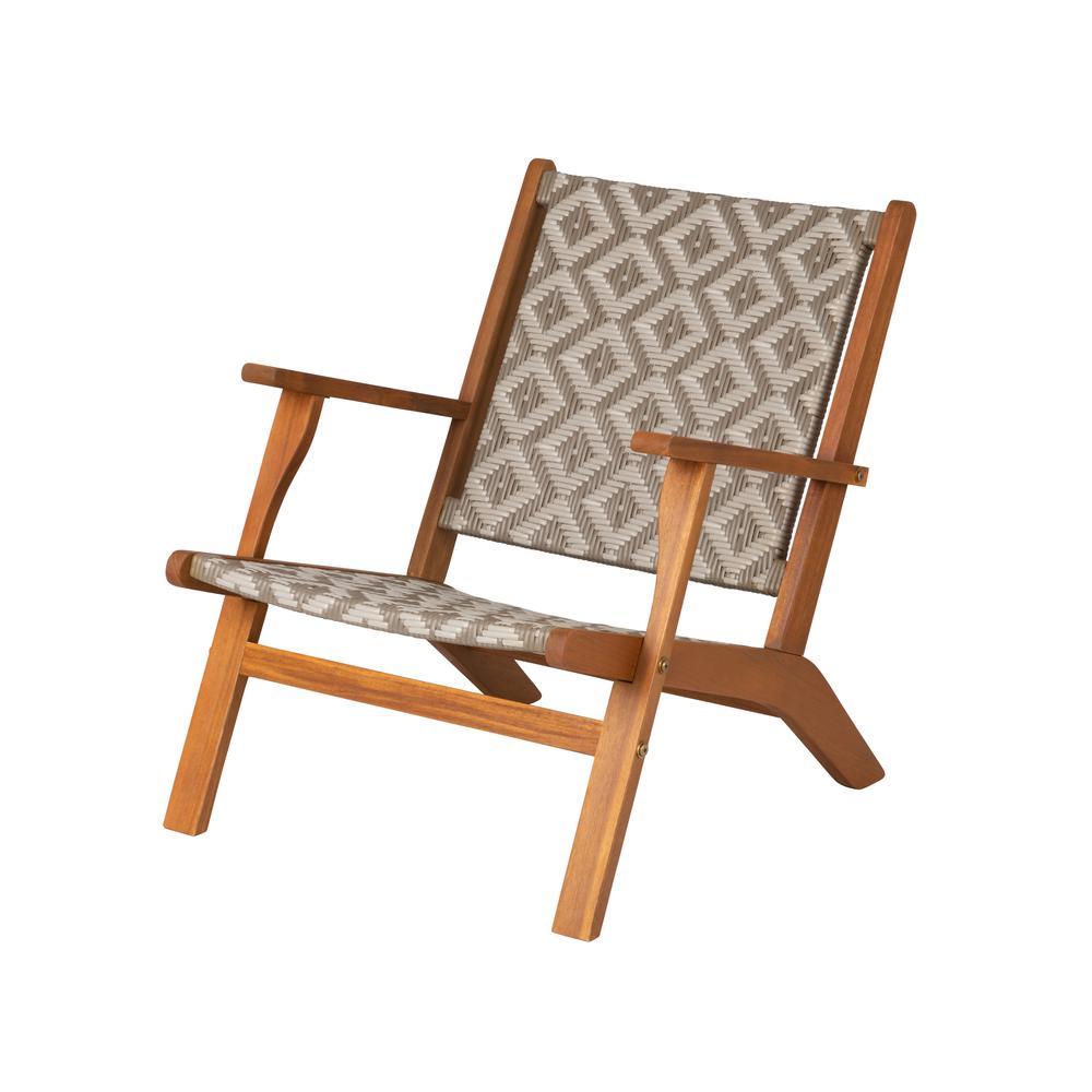 Vega Natural Stain Outdoor Chair in Diamond-Weave Wicker. Picture 10