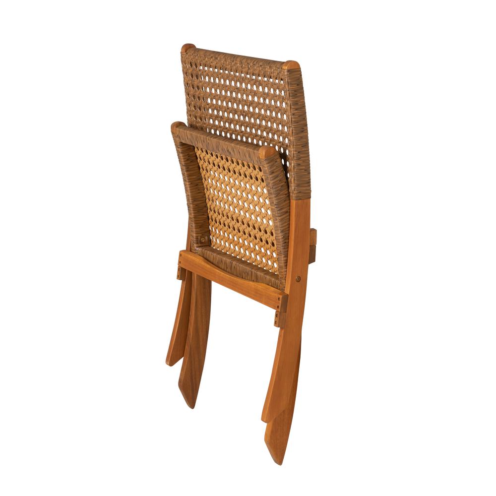 Sava Indoor-Outdoor Folding Chair in Tan Wicker. Picture 10