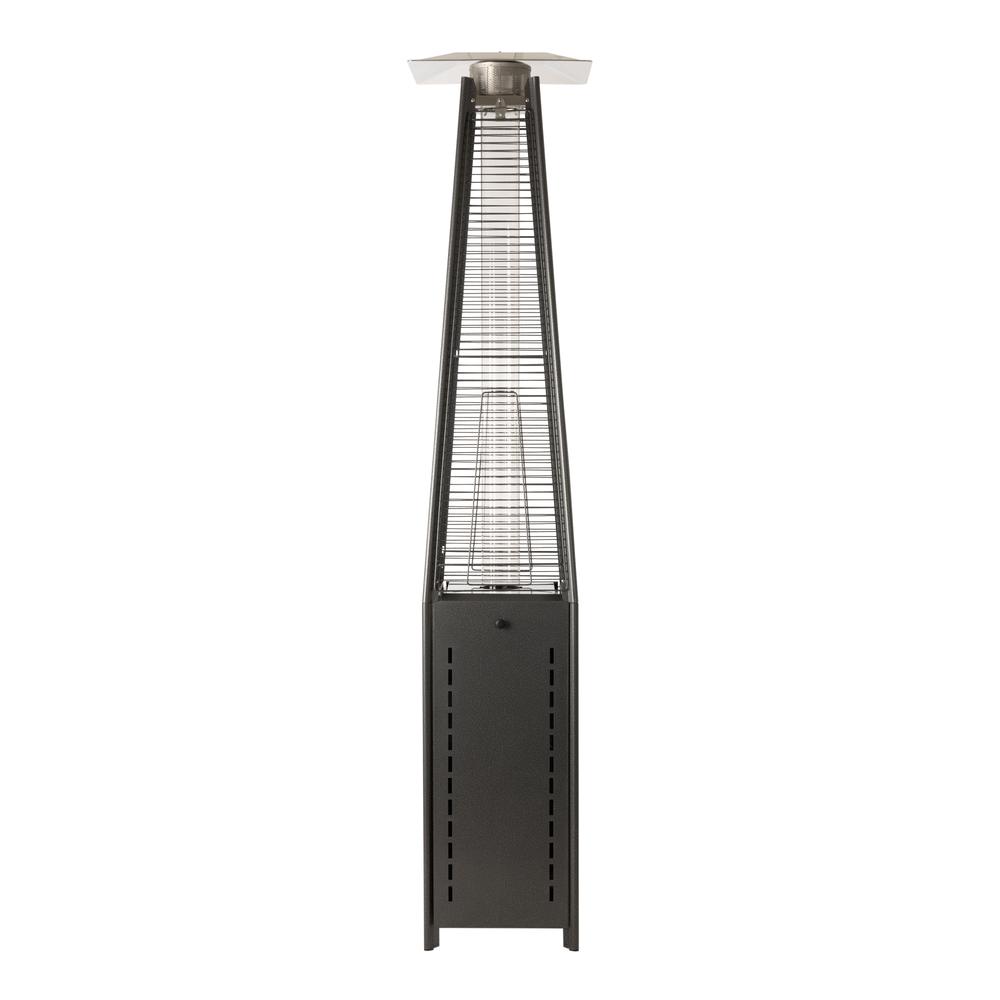 Square Pyramid Flame Patio Heater in Hammered Platinum. Picture 1