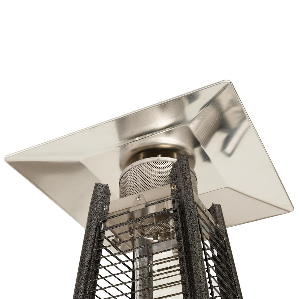 Square Pyramid Flame Patio Heater in Hammered Platinum. Picture 10